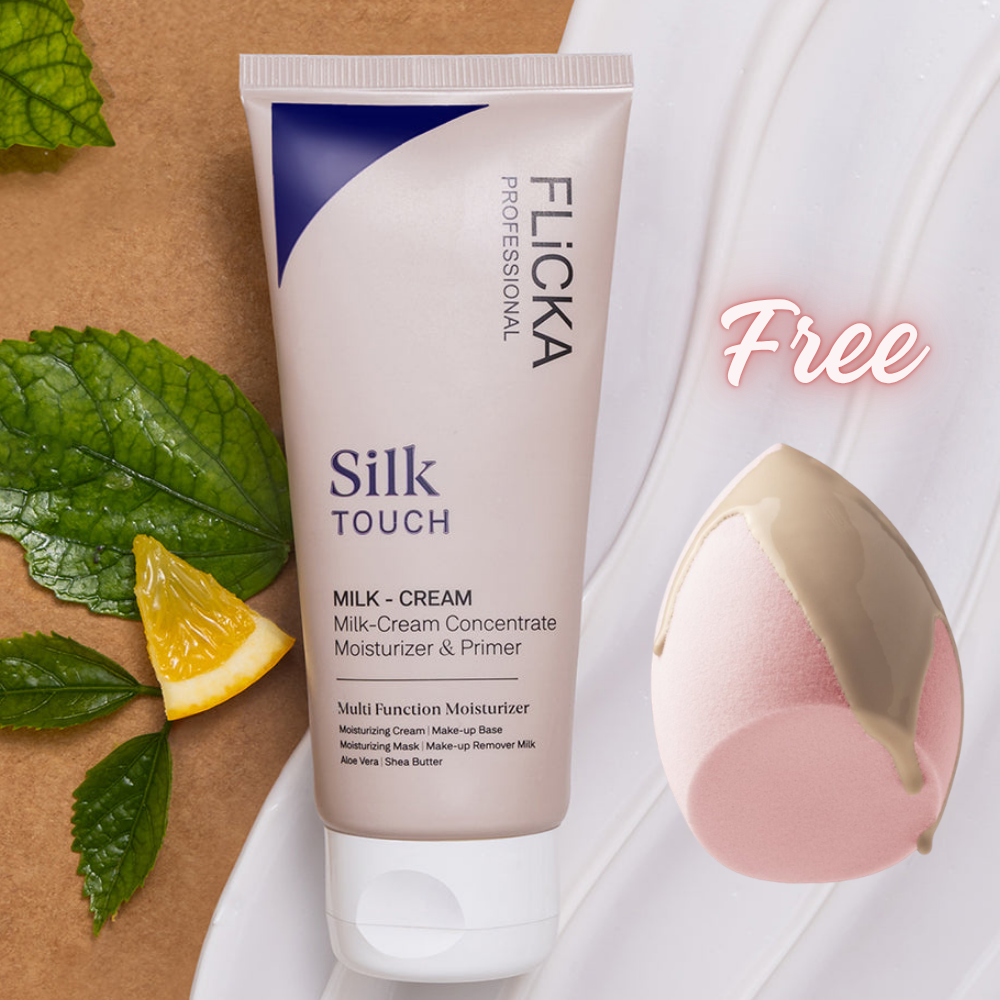 Flicka Combo: Silk Touch Primer & Moisturizer + Beauty Blender