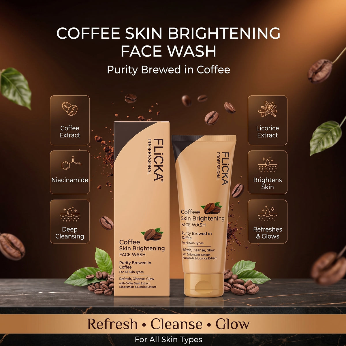 Flicka Coffee Skin Brightening Face Wash
